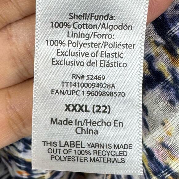 Time And Tru Smocked Elastic Waist V-Neck Bubble Sleeve Blouse Size XXXL - Picture 5 of 6